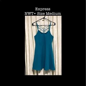 Express • Teal Fit + Flare Dress • Medium